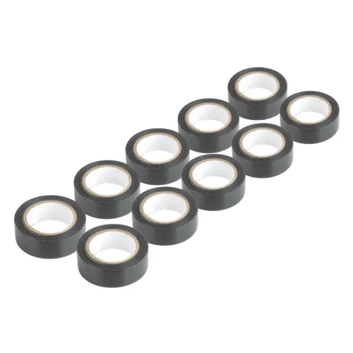 Taśmy izolacyjne PVC zestaw 10szt. czarne 19mm x 10m x 0.13mm AMIO-04845