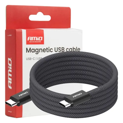 Kabel USB magnetyczny USB-C to USB-C 60W 100cm AMIO-04840