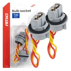 AMIO 04833 — Oprawa gniazdo żarówki T20 LED 12V W21W WY21W W3x16d 7440 T20 2szt. AMIO-04833