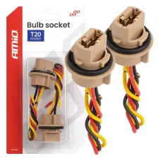 AMIO 04834 — Oprawa gniazdo żarówki T20 LED 12V W21/5W WY21/5W W3x16q 7443 2szt. AMIO-04834