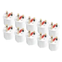 Zestaw adapterów podróżnych z bezpiecznikiem EU UK 13A 250V 10szt. AMIO-04858