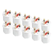 AMIO 04858 — Zestaw adapterów podróżnych z bezpiecznikiem EU UK 13A 250V 10szt. AMIO-04858