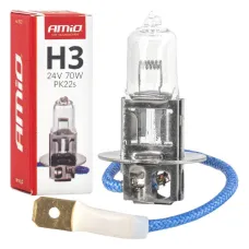 AMIO 05021 — Żarówka halogenowa H3 24V 70W PK22s AMIO-05021