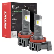AMIO 05120 — Żarówki samochodowe LEDr z homologacją drogową R37 E-MARK H11 PnP FAN 18W AMIO-0...