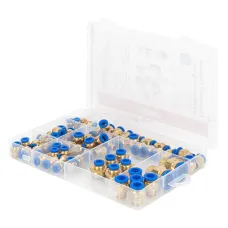 AMIO 04922 — Zestaw gwintowanych szybkozłączek pneumatycznych 4-16mm 72szt. AMIO-04922
