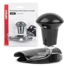 AMIO 04974 — Kulka gałka na kierownicę prosta czarna AMIO-04974