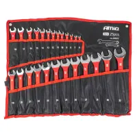 Zestaw kluczy oczkowych CRV 6-32mm 25szt. AMIO-04977