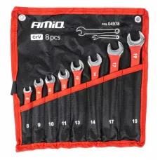 AMIO 04978 — Zestaw kluczy oczkowych CRV 8-19mm 8szt. AMIO-04978
