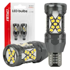 AMIO 04992 — Żarówki LED CANBUS W16W T15 2016 45SMD białe 12V 24V AMIO-04992