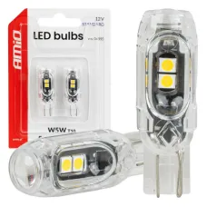 AMIO 04995 — Żarówki LED STANDARD W5W T10 2835 5SMD białe 12V AMIO-04995