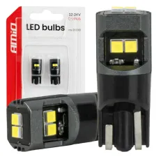 AMIO 05010 — Żarówki LED CANBUS W5W T10 2020 6SMD białe 12V 24V AMIO-05010