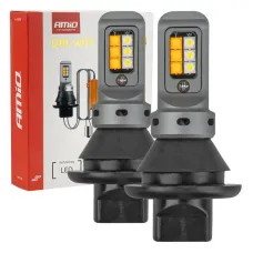 AMIO 05005 — Żarówki LED CANBUS BA15S P21W R10W R5W 600LM 144SMD białe 12V 24V AMIO-04473