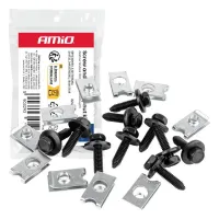 Zestaw śrubek i blaszek montażowych 22 mm ⌀ 6 mm 10kpl AMIO-05033