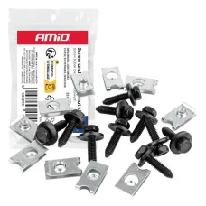 AMIO 05033 — Zestaw śrubek i blaszek montażowych 22 mm ⌀ 6 mm 10kpl AMIO-05033