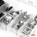 Zestaw plastikowych i metalowych śrubek blaszek montażowych 16 mm 22 mm 60 el. AMIO-05034