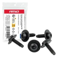 Zestaw śrubek z podkładką ⌀ 6 mm 23 mm torx 5kpl AMIO-05042
