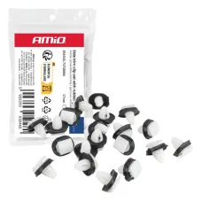AMIO 05046 — Zestaw spinek listwy bocznej z gumową uszczelką ⌀ 8 mm 17 mm 20szt. AMIO-05046