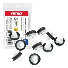 AMIO 05051 — Zestaw spinek do tapicerki z gumową uszczelką ⌀ 11 mm 18 mm 10szt. AMIO-05051