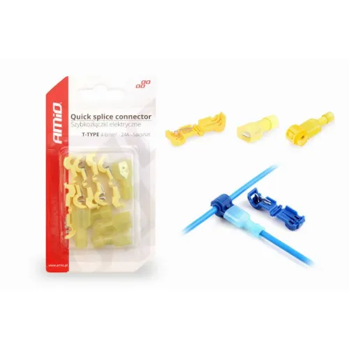 Szybkozłączki elektryczne Typ-T 04-6mm2 24A 5 szt. AMIO-02345