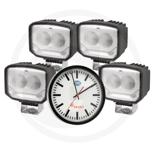 Zestaw reflektorów roboczych LED w zestawie zegar GRANIT Reflektory robocze