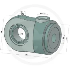 AGTECH 11044245 — Końcówka cylindra KC80 Siłowniki hydrauliczne i akcesoria