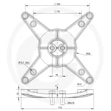 GRANIT 12360257 — Adapterplatte VESA 75/100 Systemy mocowania