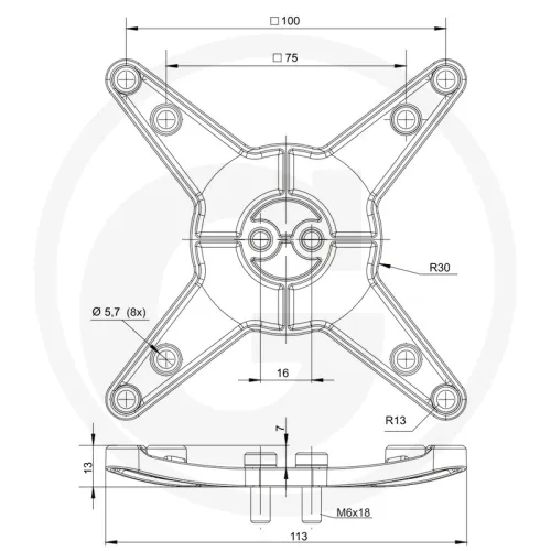 Adapterplatte VESA 75/100 Systemy mocowania