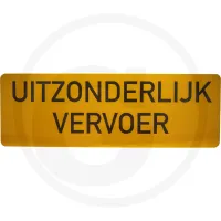 Tablica ostrzegawcza, blacha stalowa z napisem: UITZONDERLIJK VERVOER, folia typ I Tablice ostrzegawcze / folie ostrzegawcze
