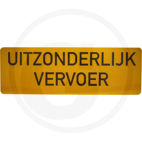 Tablica ostrzegawcza, blacha stalowa z napisem: UITZONDERLIJK VERVOER, folia typ I Tablice ostrzegawcze / folie ostrzegawcze