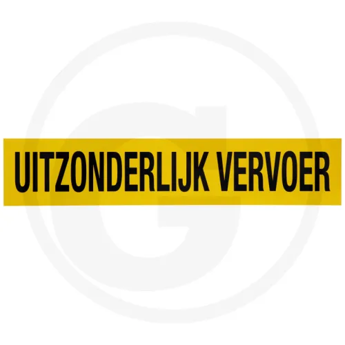 Tablica ostrzegawcza, aluminium z napisem: UITZONDERLIJK VERVOER, żółta, folia typ I Tablice ostrzegawcze / folie ostrzegawcze