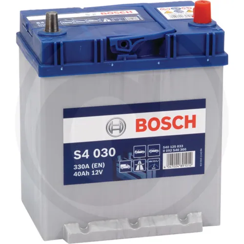 Akumulator S4 030 12 V / 40 Ah technologia SLI; wapń / stop wapnia Zestawienie ogólne Akumulatory BOSCH