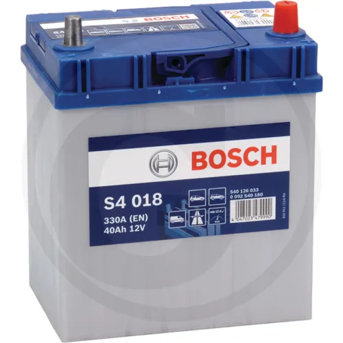 Akumulator S4 018 12 V / 40 Ah technologia SLI; wapń / stop wapnia Zestawienie ogólne Akumulatory BOSCH