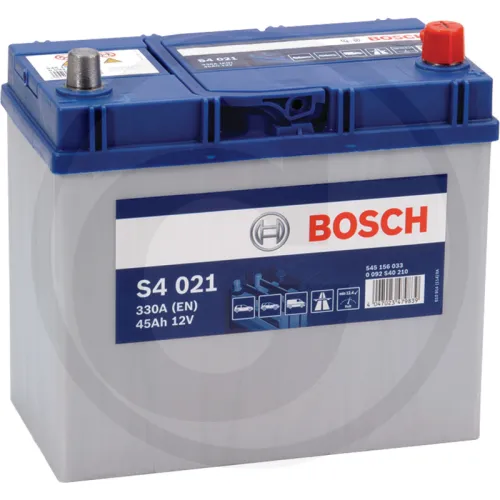 Akumulator S4 021 12 V / 45 Ah technologia SLI; wapń / stop wapnia Zestawienie ogólne Akumulatory BOSCH