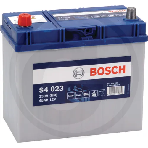 Akumulator S4 023 12 V / 45 Ah technologia SLI; wapń / stop wapnia Zestawienie ogólne Akumulatory BOSCH