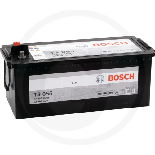 Akumulator T3 055 12 V / 180 Ah technologia hybrydowa SLI; wapń / wapń; możliwość napełnienia wodą Zestawienie ogólne Akumulatory BOSCH