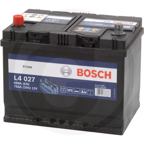 Akumulator L4 027 12 V / 75 Ah technologia SLI; wapń / stop wapnia Zestawienie ogólne Akumulatory BOSCH