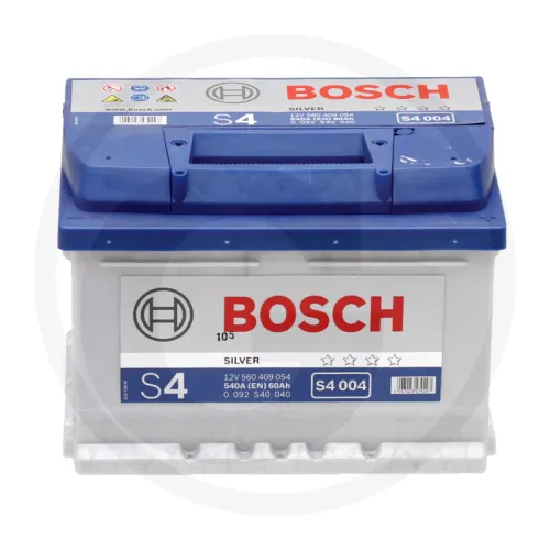 Akumulator S4 004 12 V / 60 Ah technologia SLI; wapń / stop wapnia Zestawienie ogólne Akumulatory BOSCH