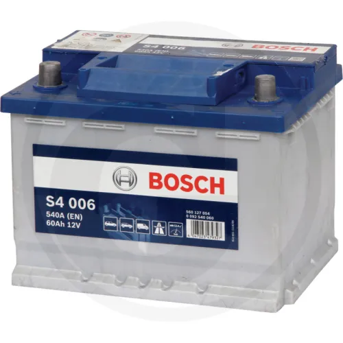 Akumulator S4 006 12 V / 60 Ah technologia SLI; wapń / stop wapnia Zestawienie ogólne Akumulatory BOSCH