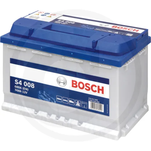 Akumulator S4 008 12 V / 74 Ah technologia SLI; wapń / stop wapnia Zestawienie ogólne Akumulatory BOSCH