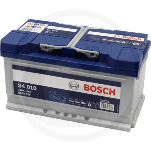 Akumulator S4 010 12 V / 80 Ah technologia SLI; wapń / stop wapnia Zestawienie ogólne Akumulatory BOSCH