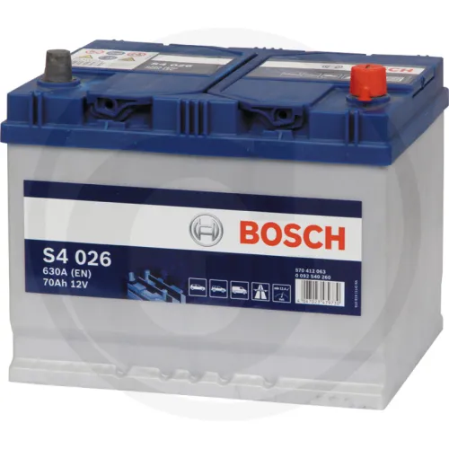 Akumulator S4 026 12 V / 70 Ah technologia SLI; wapń / stop wapnia Zestawienie ogólne Akumulatory BOSCH