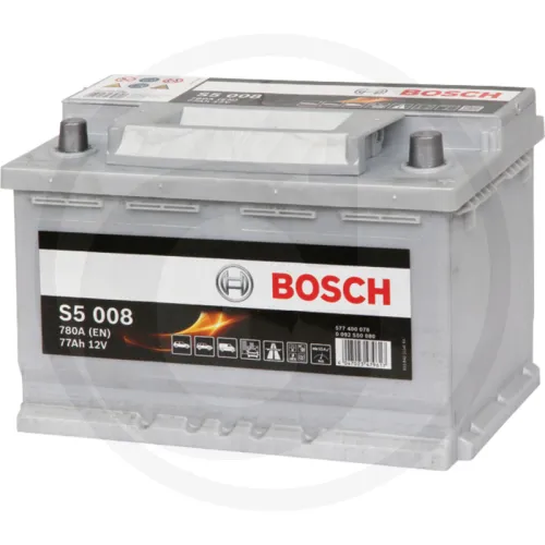 Akumulator S5 008 12 V / 77 Ah technologia SLI; wapń / stop wapnia Zestawienie ogólne Akumulatory BOSCH
