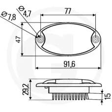 HELLA 4552JA 343570011 — Lampa kabiny LED Lampy kabiny