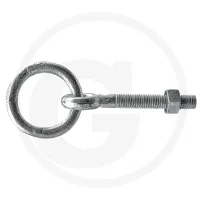 Pierścień do zaczepiania Pierścienie sztabkowe ze śrubą i nakrętką M12, galwanicznie ocynkowany , pierścień 9,5 x 42 mm