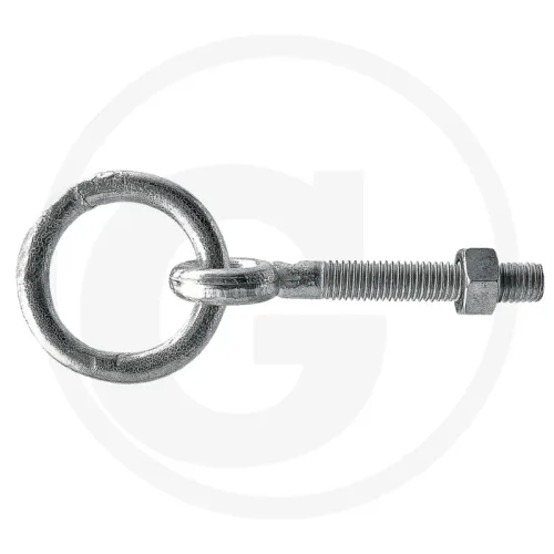 Pierścień do zaczepiania Pierścienie sztabkowe ze śrubą i nakrętką M12, galwanicznie ocynkowany , pierścień 9,5 x 42 mm
