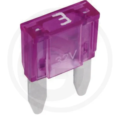 Bezpiecznik płaski Mini 32 V maks. / 3 A | fioletowe | opak. 1 Elementy montażowe