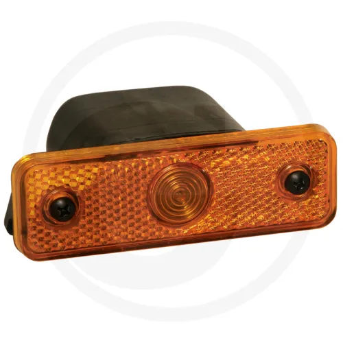 Lampa obrysowa boczna żółta, Sidepoint, złącze 90° i osłona 90°, 24 V Aspöck Lampy obrysowe boczne