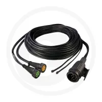 Kabel Zestaw kablowy 12 V z 13-pinową wtyczka, długość 10 m, 8-pinowe złącze bagnetowe i dwa kable DC 200mm Lampy tylne