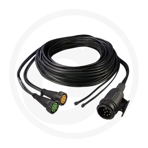 Kabel Zestaw kablowy 12 V z 13-pinową wtyczka, długość 10 m, 8-pinowe złącze bagnetowe i dwa kable DC 200mm Lampy tylne