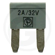 GRANIT 50750295572 — Bezpieczniki wtykowe, płaskie, mini 32 V maks. / 2 A | kolor szary | VPE 10 Elem...
